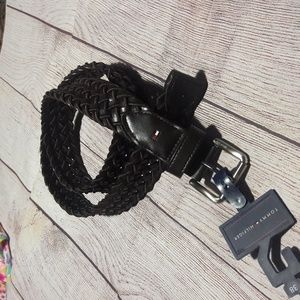 Tommy Hilfiger faux leather & cord woven belt Men's size 38